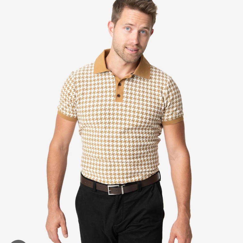 Collectif Men's Houndstooth Polo